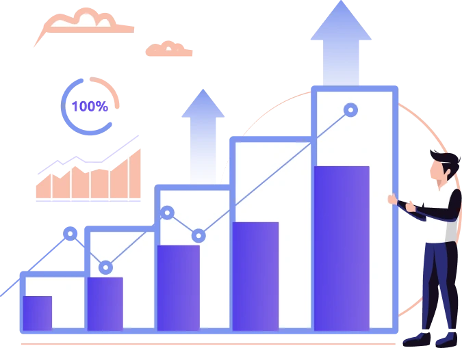 AppClick growth, creativity and digital product development illustration