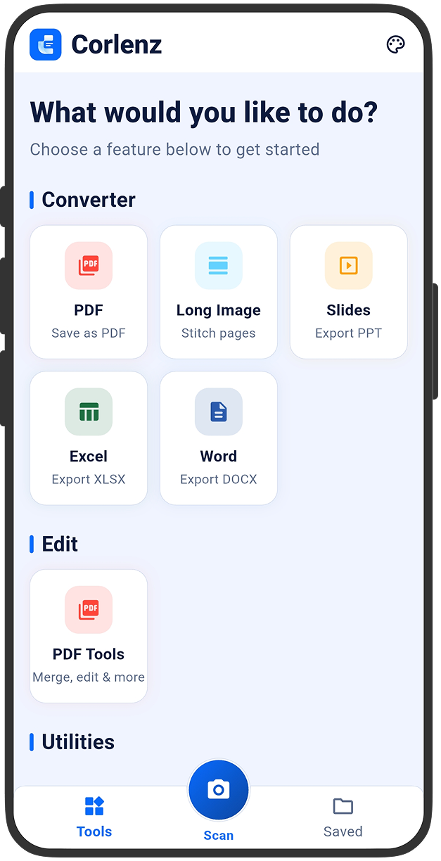 Corlenz home screen